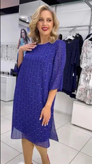 Fashion round neck printed dress