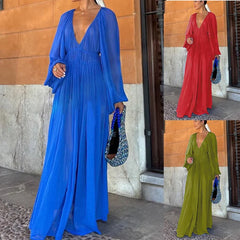 Chiffon pleated waist maxi skirt
