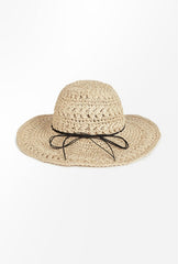 Decorative Band Beige Straw Hat