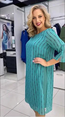 Fashion round neck printed dress