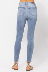 Judy Blue High Rise Bleach Splash Destroyed Skinny Jeans