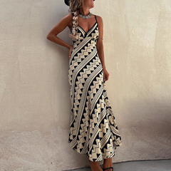 Printed Sleeveless Maxi Dress