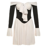 Fashionable contrasting hip dress