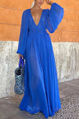 Chiffon pleated waist maxi skirt