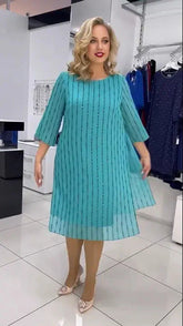 Fashion round neck printed dress