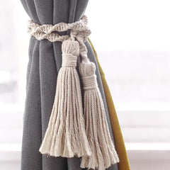 Macrame Curtain Tiebacks Boho Rope Curtain Tie Back Decorative Woven Curtain Holdbacks Home Decor Room Deocration