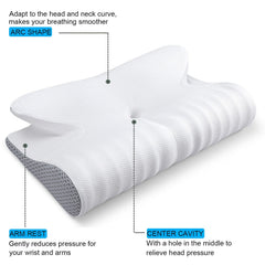 Memory Foam Cervical Pillow Ergonomic Orthopedic Neck Pain Pillow for Side Back Stomach Sleeper Remedial Pillows