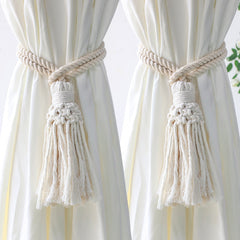 Macrame Curtain Tiebacks Boho Rope Curtain Tie Back Decorative Woven Curtain Holdbacks Home Decor Room Deocration