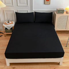 New Product update,1pc 100%Polyester Solid Fitted Sheet Mattress Cover Four Corners With Elastic Band Bed Sheet(no pillowcases)