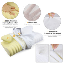Memory Foam Cervical Pillow Ergonomic Orthopedic Neck Pain Pillow for Side Back Stomach Sleeper Remedial Pillows