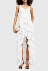 Tiered Ruffle Maxi Slip Dress