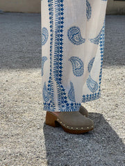 Linen Printed Macaron Long Sleeve Set