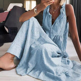 Sleeveless Cotton and Linen Swing Dress