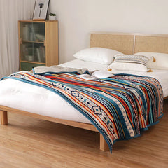 Luxury Bed Blanket Boho Throw Blanket Winter Thick Coral Fleece Sofa Blanket Bed Plaid Bedspread On The Bed Home Decor