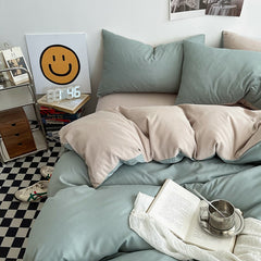 Solid Color Duvet Cover Set Single Double King Size Quilt Cover Set Bed Hotel Home Skin Friendly Fabric Bedding Sets