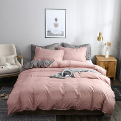Euro America Plain King Queen Size Bedding Set Twin Full AB Double-sided Design Bedding Sets Single Double Bed Duvet Cover Set