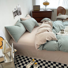 Solid Color Duvet Cover Set Single Double King Size Quilt Cover Set Bed Hotel Home Skin Friendly Fabric Bedding Sets