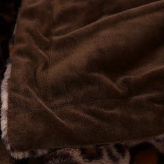 1pc Faux Rabbit Fur Leopard Print Double-layer Lunch Break Blanket, Sofa Couch Home Throw Blanket Nap Blanket