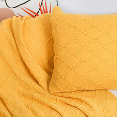 Nordic Knitted Shawl Sofa Blanket with Tassels Scarf Sofa Emulation Fleece Throw Blanket TV Blankets Bed End Decor Drop Ship
