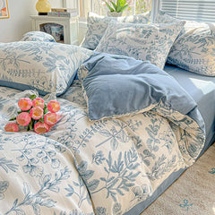 2025 Washed Cotton Double Yarn Single Quilt Cover Simple Wind Ins Wind Small Floral Korean Version Duvet Skin Friendly Bedding