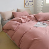 Solid Color Brushed Fabric Bed Sets 4 Pieces Duvet Cover Pillowcase Bedding Set Bed Sheet Quilt Cover Single Queen King Size