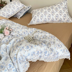 2025 New Knitted Cotton Bedding Set 1.2m 1.5m 1.8m Size Bed For Girls Women Room Decoration Bed Sheets With Pillowcases