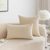 2PCS 30X50cm 45x45cm 50x50cm Pillowcase Corduroy Throw Cushion Covers Striped Patchwork Christmas Red Cuscini Divano