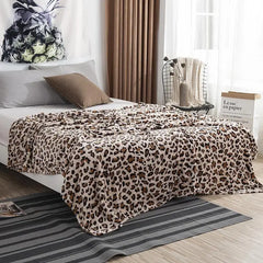 Super Soft Coral Fleece Flannel Blankets Leopard Zebra Stripe Printed Sofa Bed Bedspread Plaid Blankets