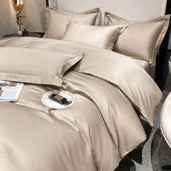 200S Count Long Staple Cotton Solid Color 100% Cotton Duvet Cover Quilt Single Pillowcase Sheet Fitted Bedding Set Queen King