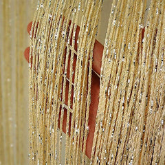 100x200CM Living Room String Curtain Shiny Tassel Silver Line Solid Color Window Home Door Divider Curtain