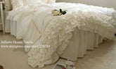 Beige Ruffle Duvet Cover 100% Cotton Cloth Bedding King Duvet Cover Lace Bed Princess Quilt Case Duvet Set Bag in A Bed