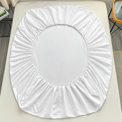 1Pc Fitted Bed Sheet With Elastic Band Solid Color Anti-slip Adjustable Mattress Cover for Single Double King Queen Bed