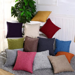 30x50cm 45x45cm Linen Pillow Case Solid Color Pillowcase Sofa Office Chair Lumbar Cushion Cover Anti-Dirty Pillow Cover