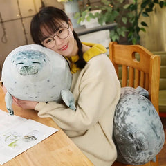 20CM Angry Blob Seal Pillow Chubby 3D Novelty Sea Lion Doll Plush Stuffed Toy Baby Sleeping Throw Pillow Gifts for Kids Girls