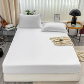 1Pc Fitted Bed Sheet With Elastic Band Solid Color Anti-slip Adjustable Mattress Cover for Single Double King Queen Bed