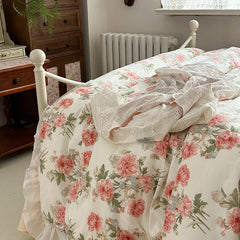 100% Cotton French pastoral style Bedding Set Soft Duvet Cover Bedclothes Bedspread Pillowcases Flat Sheets Comforter Sets