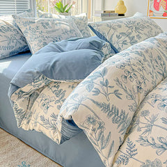 2025 Washed Cotton Double Yarn Single Quilt Cover Simple Wind Ins Wind Small Floral Korean Version Duvet Skin Friendly Bedding