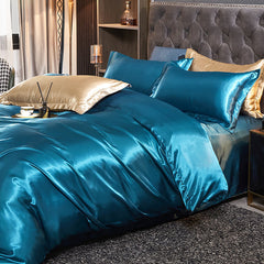 Luxury Rayon Satin Bedding Set Duvet Cover Set Single Double King Size Bedding Kit 2pcs/3pcs/4pcs Bed Cover Bed Linen Set