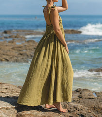 Poppy Woven Cotton Gauze Maxi Dress