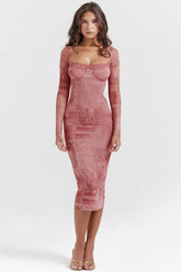 🌸Up to 50% off🔥 Corset Mesh Midi Dress