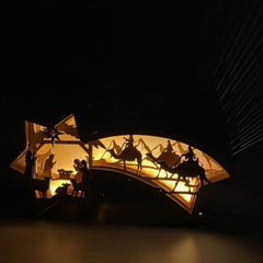 LED Wooden Nativity Scene Star Lamp