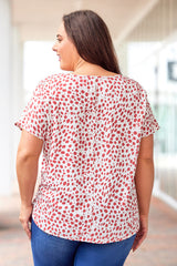 Plus Size Leopard V Neck Short Sleeve Shift Top