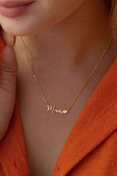 Gold mama Alphabet Heart Shape Pendant Necklace