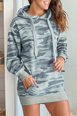 Light Gray Camo Oversized Hoodie Dress