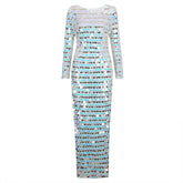 Autumn Winter High End Sequined Light Luxury One Shoulder Dress Cocktail Host Annual Meeting Dress Women