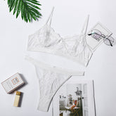 bralette Spring Summer Women Multi Color See through Lace Lace Sexy Split Underwear Set