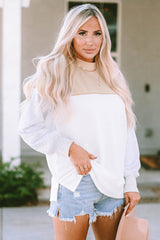 Color Block Drop Shoulder Casual Sweatshirt