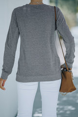 Gray Wash Fleece Pullover Sweatshirt