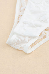 White Floral Lace Spaghetti Straps Bodysuit