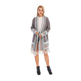 Tassel Retro Ethnic Knitted Cardigan Sweater Bohemian Loose Autumn Winter Long Coat